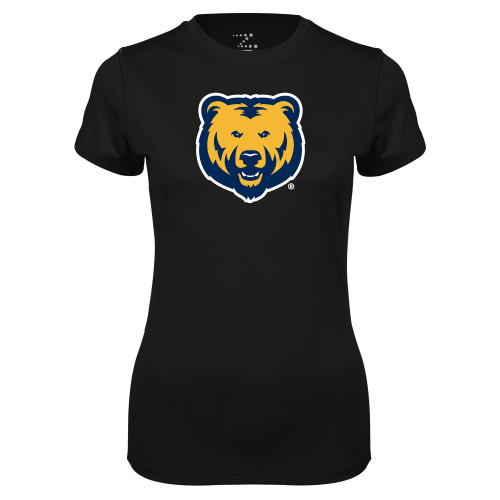  Womens Black Performance Tee - UNC Bear Logo
