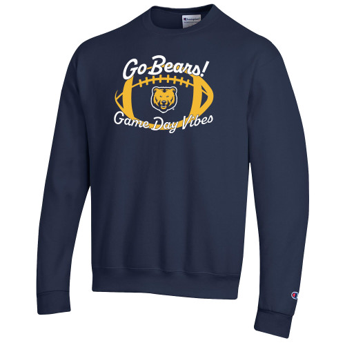  Champion Navy Fleece Crew - UNC Football Game Day Vibes