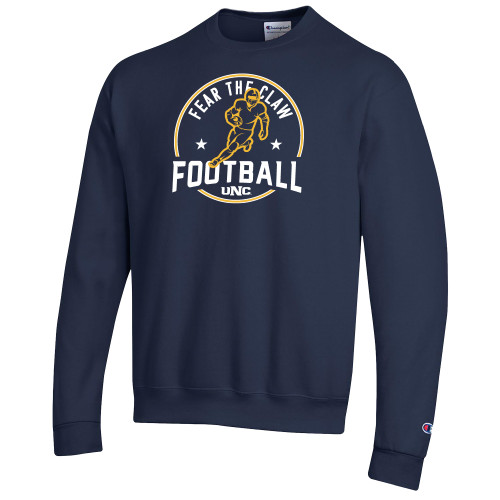  Champion Navy Fleece Crew - UNC Fear the Claw Football Player