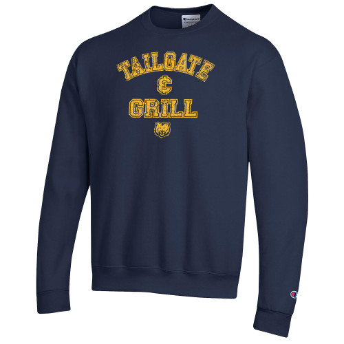  Champion Navy Fleece Crew - UNC Tailgate and Grill Football