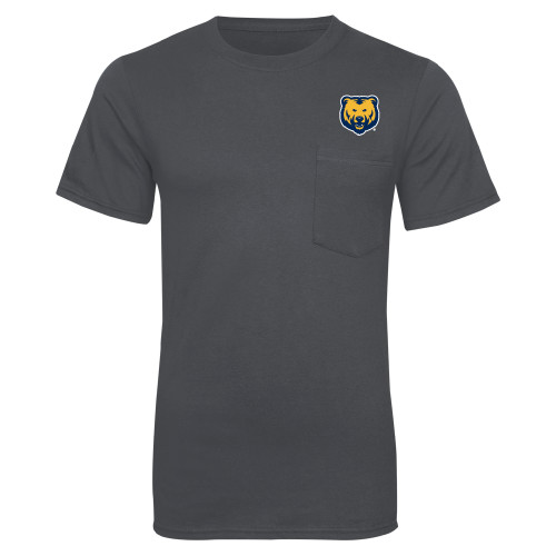  Charcoal T Shirt w/Pocket - UNC Bear Logo
