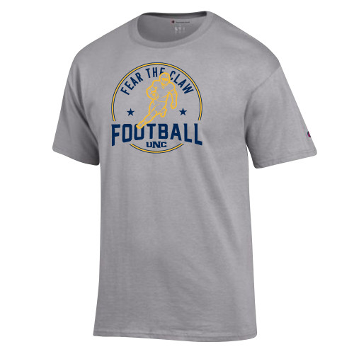  Champion Oxford Grey T Shirt - UNC Fear the Claw Football Player