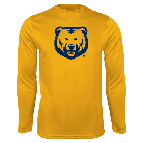  Gold Performance Long Sleeve Shirt - UNC Bear Logo