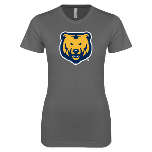  Next Level Womens Charcoal Boyfriend Tee - UNC Bear Logo