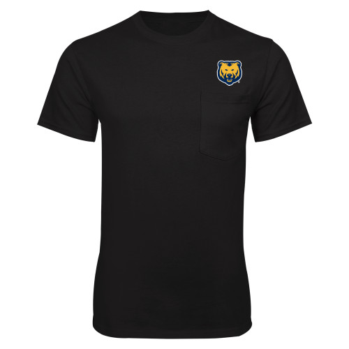  Black T Shirt w/Pocket - UNC Bear Logo