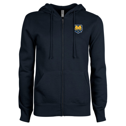  ENZA Womens Navy Fleece Full Zip Hoodie - UNC Bear Logo