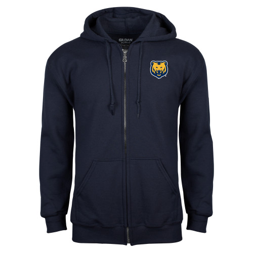  Navy Fleece Full Zip Hoodie - UNC Bear Logo