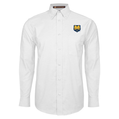  White Oxford Long Sleeve Shirt - UNC Bear Logo
