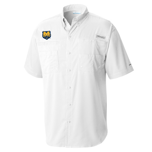  Columbia White Tamiami Performance Short Sleeve Shirt - UNC Bear Logo