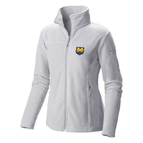  Columbia Womens Full Zip White Fleece Jacket - UNC Bear Logo