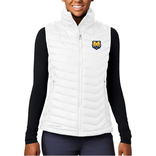  Columbia Womens White Powder Lite Vest - UNC Bear Logo