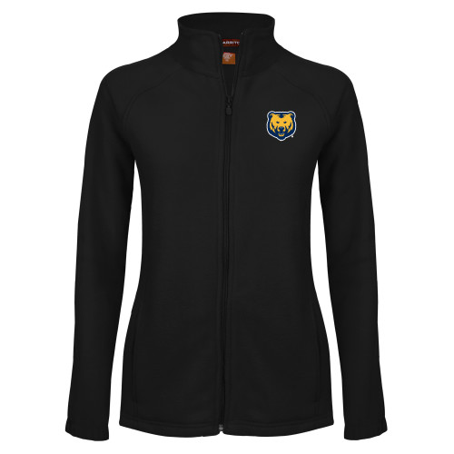  Womens Black Fleece Full Zip Jacket - UNC Bear Logo