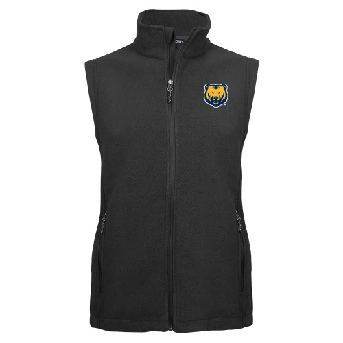  Charcoal Fleece Full Zip Vest - UNC Bear Logo