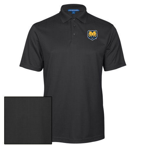  Charcoal Performance Fine Jacquard Polo - UNC Bear Logo