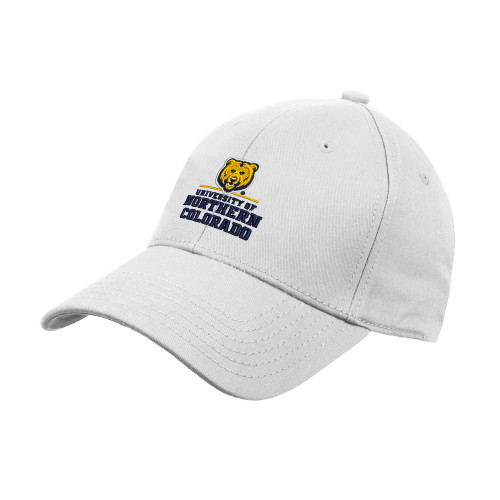  White Structured Adjustable Pro Style Hat - Northern Colorado Stacked Logo