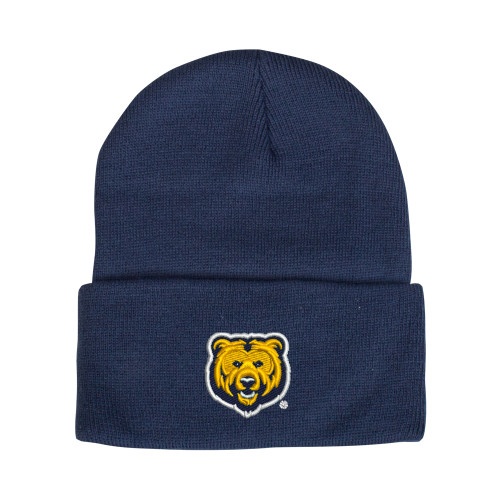  Steel Blue Knit Beanie w/Cuff - UNC Bear Logo