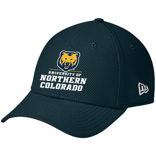  New Era Navy Diamond Era 39Thirty Stretch Fit Hat - Northern Colorado Stacked Logo