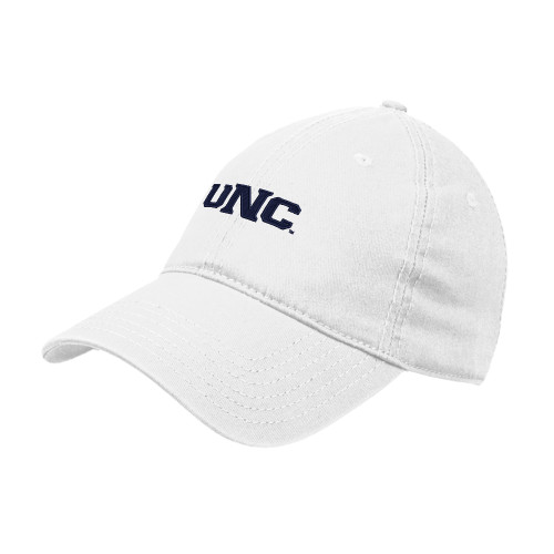  White Unstructured Adjustable Low Profile Hat - UNC