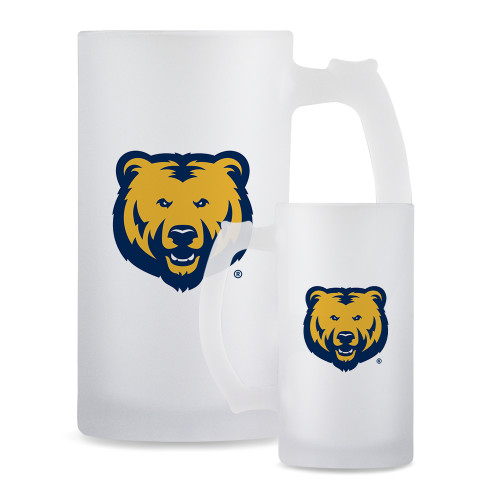  Full Color Decorative Frosted Glass Mug 16oz - UNC Bear Logo