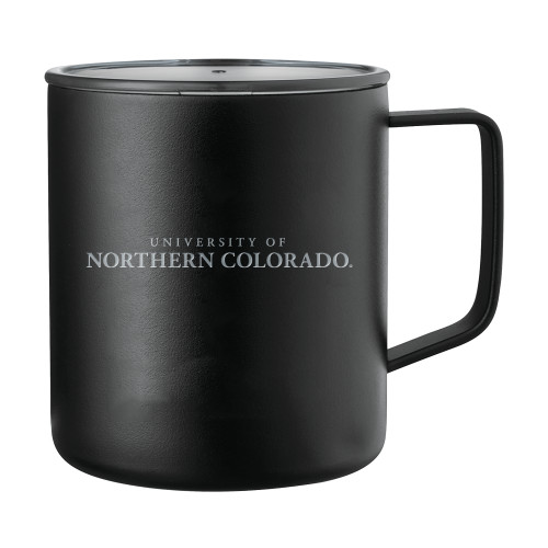  Rover Camp Vacuum Insulated Black Mug 14oz - UNC Wordmark Engraved