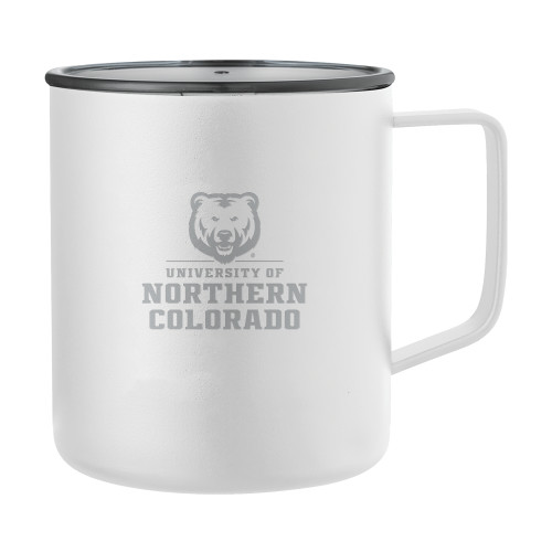  Rover Camp Vacuum Insulated White Mug 14oz - Northern Colorado Stacked Logo Engraved
