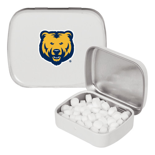  White Rectangular Peppermint Tin - UNC Bear Logo