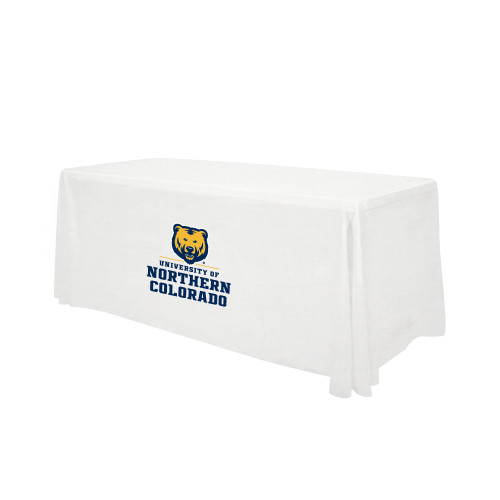  White 6 foot Table Throw - Northern Colorado Stacked Logo