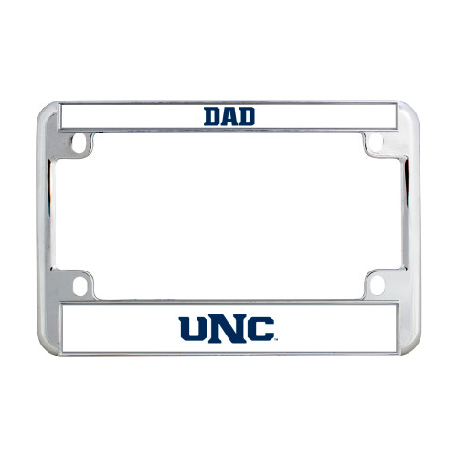  Metal Motorcycle License Plate Frame in Chrome - UNC Wordmark