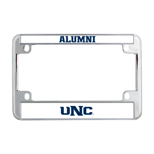  Metal Motorcycle License Plate Frame in Chrome - UNC Wordmark