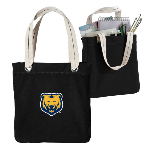  Allie Black Canvas Tote - UNC Bear Logo