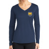 Thumbnail image for  Womens Navy Performance Long Sleeve V Neck Shirt