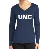 Thumbnail image for  Womens Navy Performance Long Sleeve V Neck Shirt