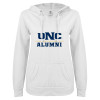Thumbnail image for  ENZA Womens White V Notch Raw Edge Fleece Hoodie