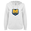 Thumbnail image for  ENZA Womens White V Notch Raw Edge Fleece Hoodie