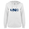 Thumbnail image for  ENZA Womens White V Notch Raw Edge Fleece Hoodie