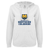 Thumbnail image for  ENZA Womens White V Notch Raw Edge Fleece Hoodie