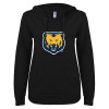 Thumbnail image for  ENZA Womens Black V Notch Raw Edge Fleece Hoodie