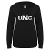 Thumbnail image for  ENZA Womens Black V Notch Raw Edge Fleece Hoodie