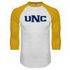 Thumbnail image for  White/Gold Raglan Baseball T Shirt