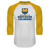 Thumbnail image for  White/Gold Raglan Baseball T Shirt