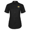 Thumbnail image for  Womens Black Twill Button Up Short Sleeve