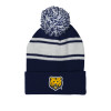 Thumbnail image for  Navy/White Two Tone Knit Pom Beanie w/Cuff