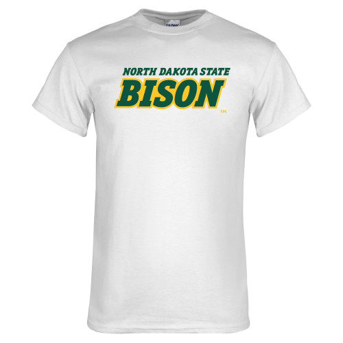 White T Shirt-Bison Wordmark