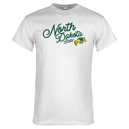 White T Shirt-Stacked Script