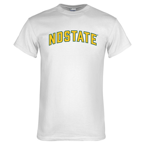 White T Shirt-NDSTATE Arched
