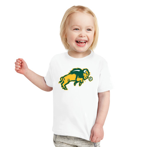 Toddler White T Shirt-Full Bison