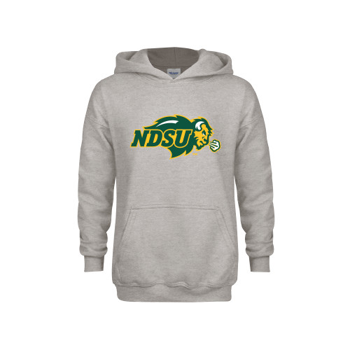 Youth Grey Fleece Hood-Primary Mark