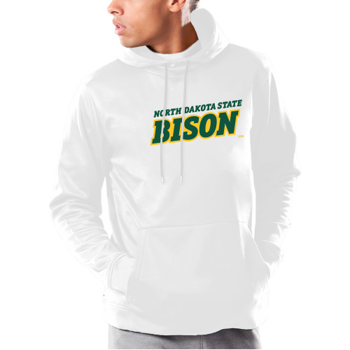 Under Armour White Armour Fleece Hoodie-Bison Wordmark