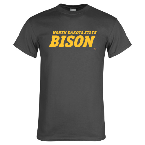 Charcoal T Shirt-Bison Wordmark