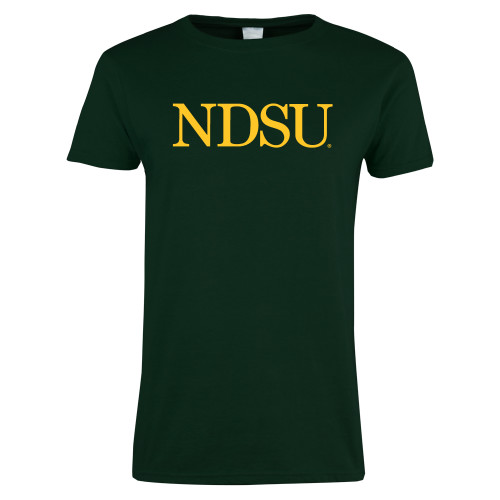 Womens Dark Green Short Sleeve Tee-University Signature